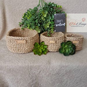 Jute Twine Nested Baskets Set of 3 image 6