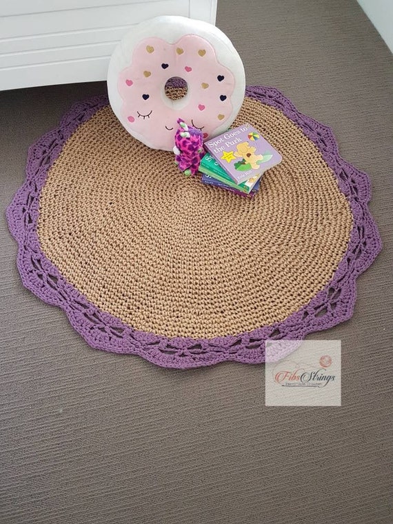 100cm Rug | Handmade Crochet Rug | Jute Mat | Crochet Rug | Round Rug | 39 inches Rug