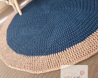 110cm Rug | Handmade Crochet Circle Rug | Crochet Rug | Round Rug | 43inches Rug