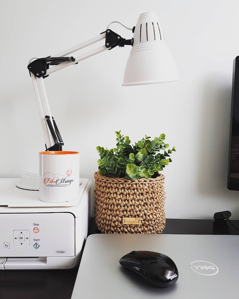 Handmade Thick Jute Twine Basket Hanging Hooked Jute Basket Etsy