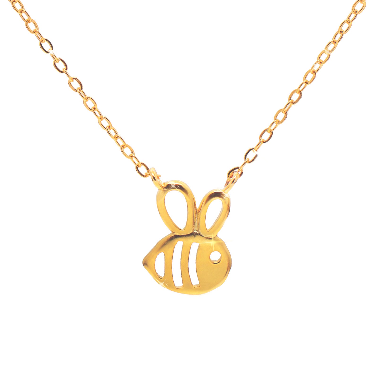 Honey Bee Pendant Necklace Womens Silver Fashion Jewellery 18" Gift Boxed Honey Bee Pendant Necklace Womens Silver Fashion Jewellery 18" Gift Boxed