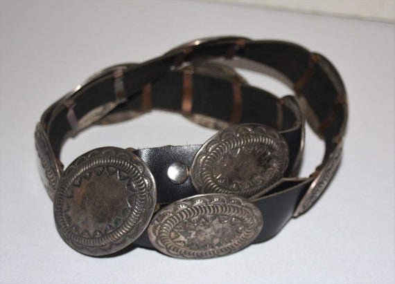 Navajo Sterling Silver Concho Belt