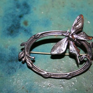 Butterfly Sterling Silver 925 Brooch Lovely Signed JEZ