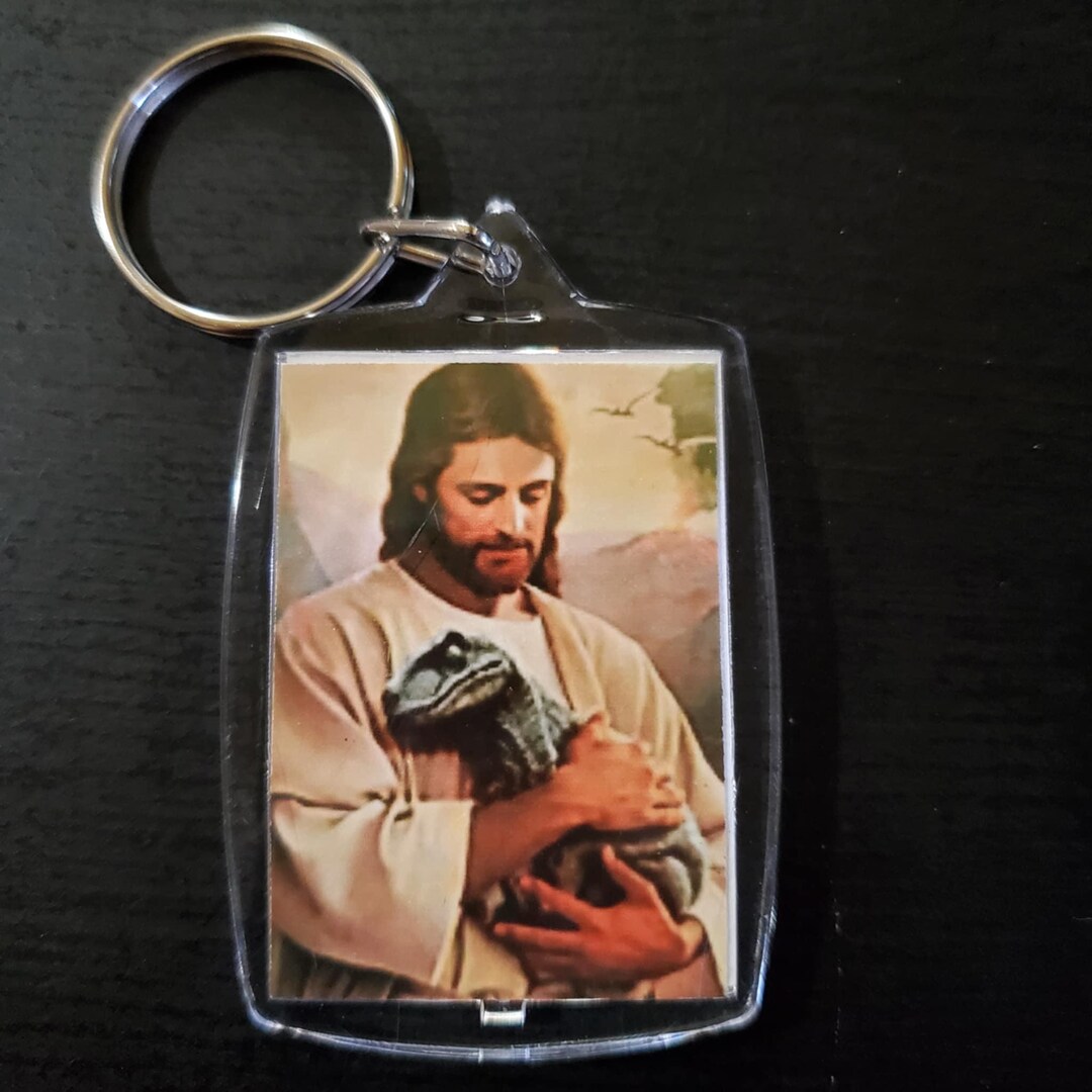 Raptor Jesus Christ Prank Keychain MEME Holy Bible - Etsy