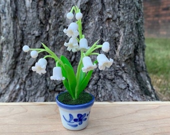 Hand Sculpted Clay Flowers Home Decor Handmade Mini Lily Of The Valley Hand Painted Cute Flower