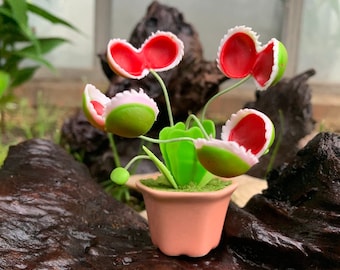 Handmade Clay Flowers Mini Venus Flytrap Cute Carnivorous Plant