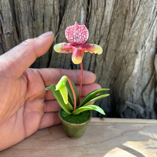 Handmade Clay Flowers Art Handmade Clay Artificial Mini Orchid Clay Sculpture Cute Hand Painted Flowers