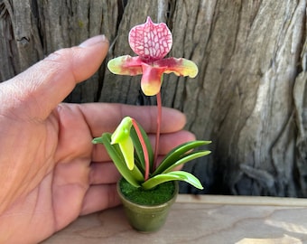 Handmade Clay Flowers Art Handmade Clay Artificial Mini Orchid Clay Sculpture Cute Hand Painted Flowers