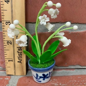Hand Sculpted Clay Flowers Home Decor Handmade Mini Lily Of The Valley Hand Painted Cute Flower image 4
