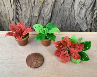 Miniatures Clay Flowers Art Handmade Tiny Leaves Cute Hand Painted Flower