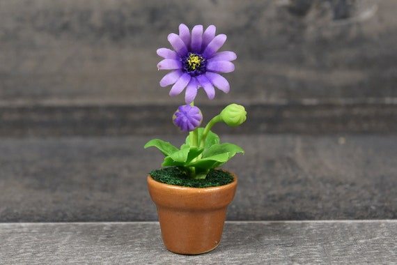Miniature Flower,Miniature Flower Pot,Miniature Gerbera,Dollhouse Flower,Miniature Garden,Dollhouse Gerbera