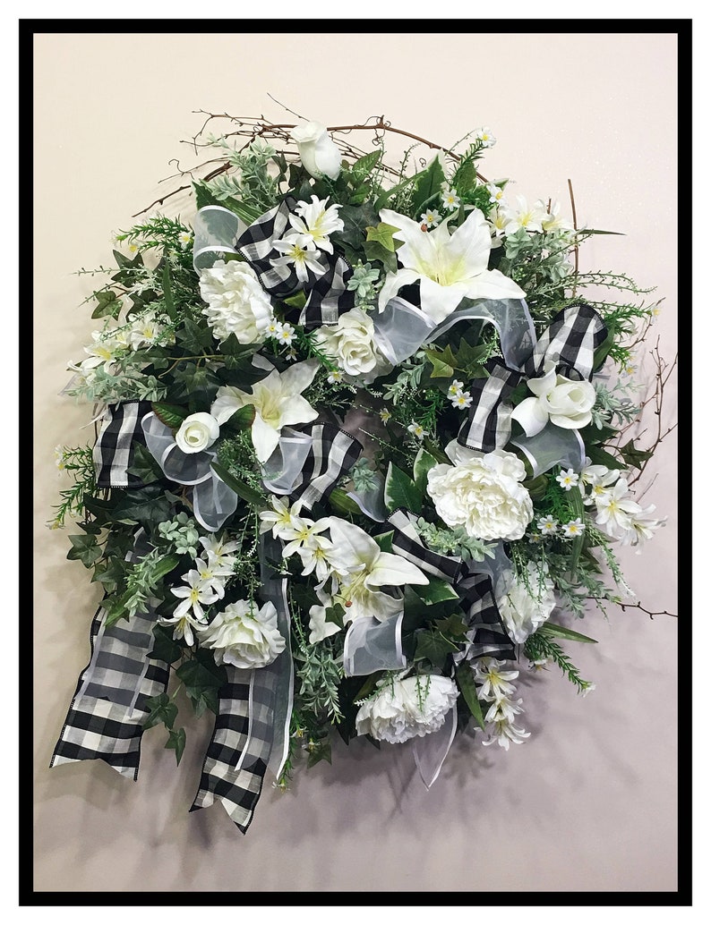 Year Round Wreath Farmhouse Wreath Large Summer Wreaths For Front Door Wreath Elegant Floral Wreath Everyday Wreath All Season Wreath