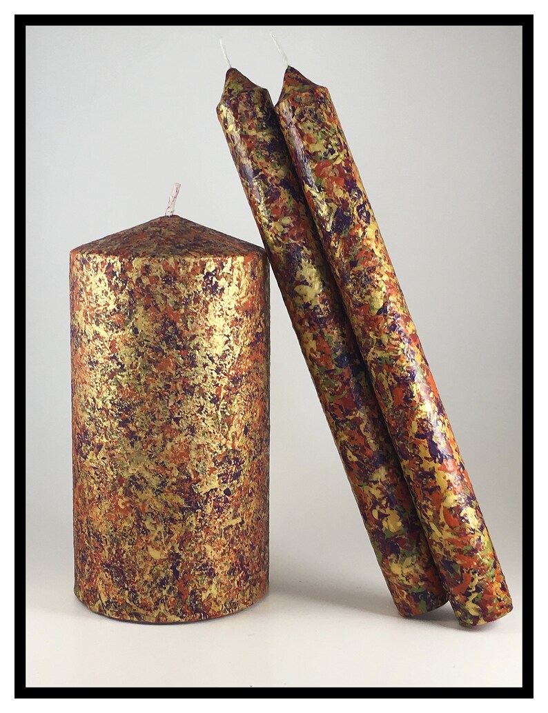 Autumn Candle Fall Candles Pillar Candles Hand Painted Etsy