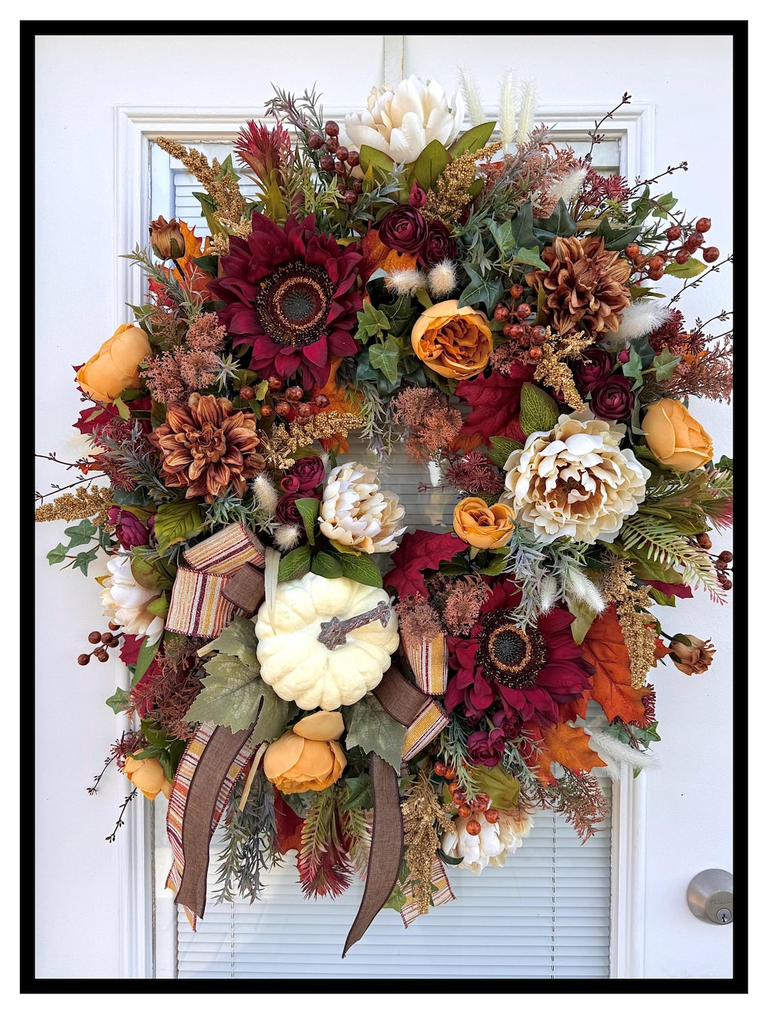 Designer Fall Wreaths for Front Door Wreath, Large Fall Wreath, Elegant ...