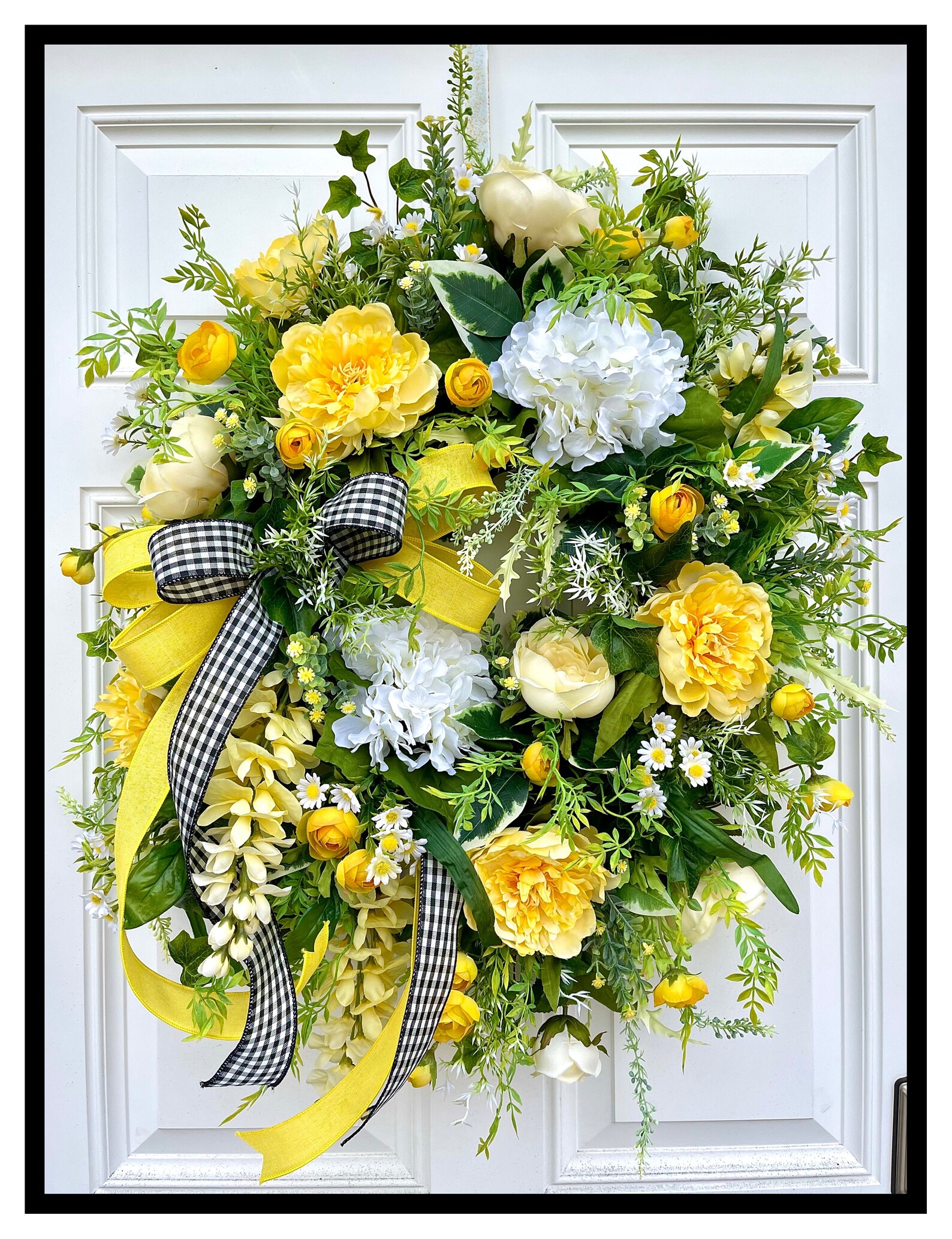 Spring Summer Wreaths for Front Door Elegant Floral Wreath - Etsy