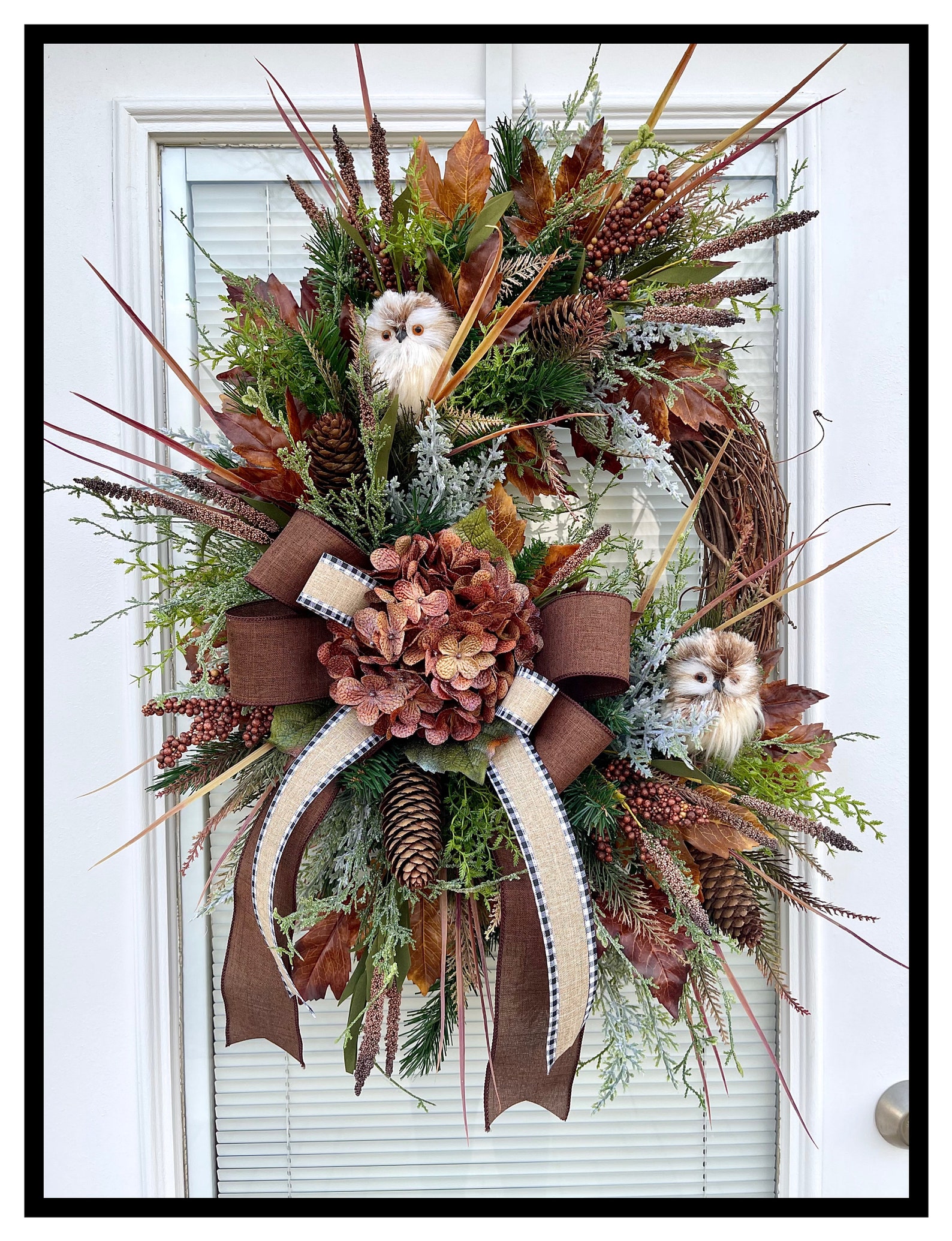 Winter Wreaths for Front Door Wreath Rustic Winter Door - Etsy