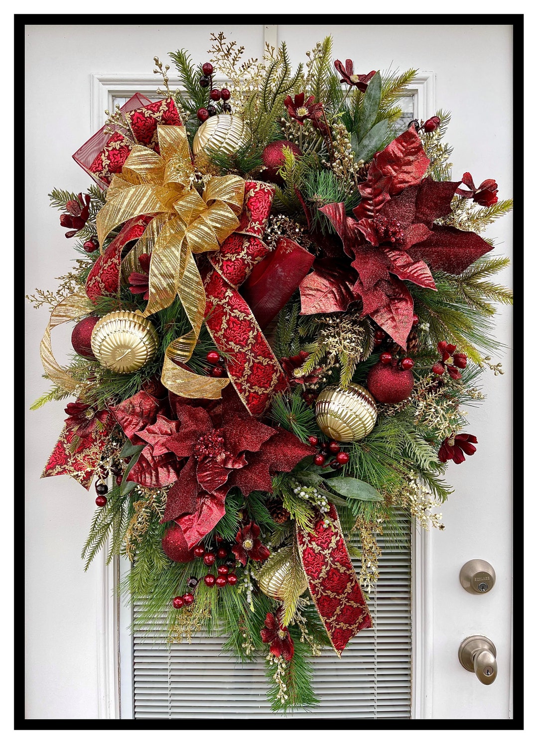 Elegant Christmas Wreath Large Christmas Wreath for Front - Etsy