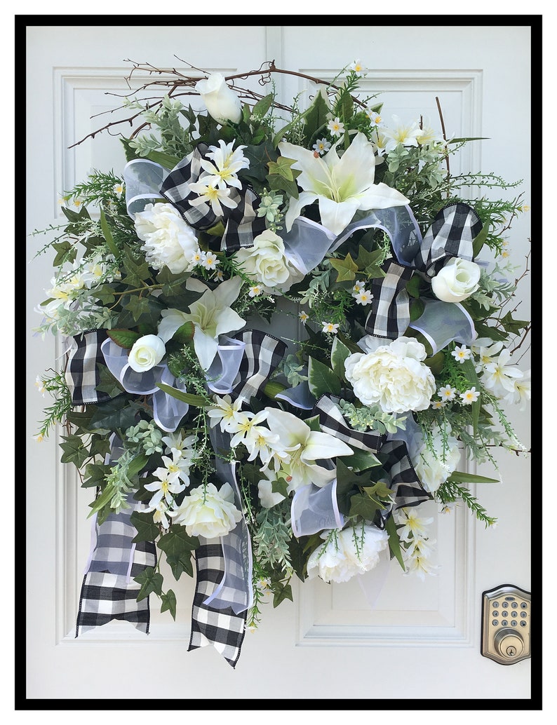 Year Round Wreath Farmhouse Wreath Large Summer Wreaths For Front Door Wreath Elegant Floral Wreath Everyday Wreath All Season Wreath
