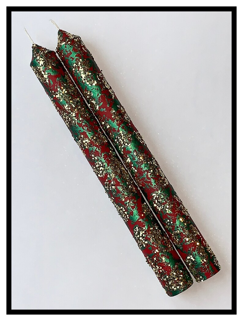Christmas Taper Candles Holiday Pillar Candles Christmas | Etsy
