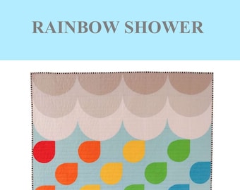 RAINBOW SHOWER_PAPER quilt pattern, throw quilt, baby quilt