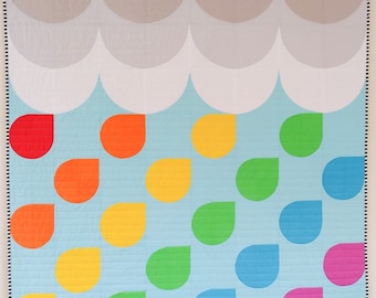RAINBOW SHOWER_DIGITAL quilt pattern, PDF quilt pattern, throw quilt, baby quilt