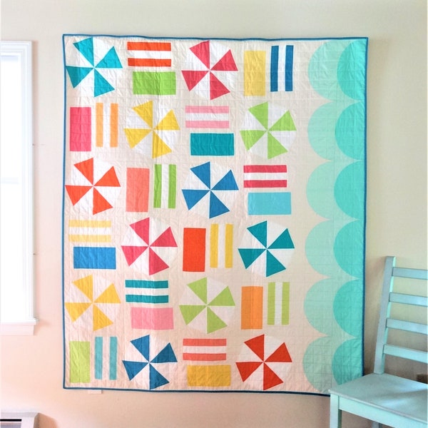 BEACH DAY_DIGITAL quilt pattern, PDF quilt pattern, crib quilt, throw quilt,