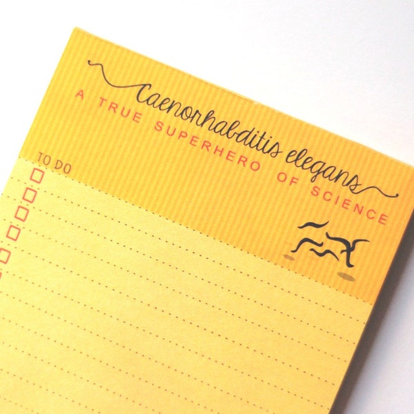 C. elegans TO DO LIST Notepad | A True Superhero Of Science | Biology Chemistry | Teacher, Friend, Student, Scientist, Professor, Engineer