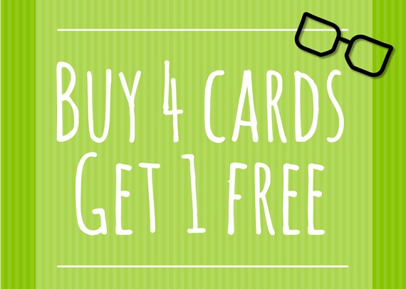 SALE - Buy 4 Get 1 Free! Choose any 5 of our nerdy science cards for the price of 4. Bulk card deal! Il_570xn
