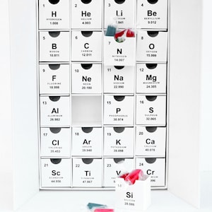 Periodic Table Chemistry Fill-Your-Own DIY Cardboard Advent Calendar / Countdown Box Holiday Season Science Themed Christmas Box image 5