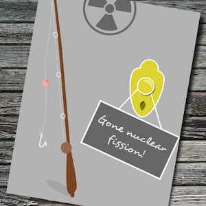 Retirement Science Card | Gone Nuclear Fission | Physics, Chemistry | Teacher Professor Scientist Physicist Chemist
