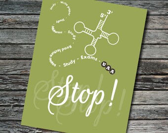 Graduation Stop Codon Nerdy Card | tRNA, UAA, Protein | Graduate, Student, Professor, Scientist | Biology, Chemistry, Physics, Molecular