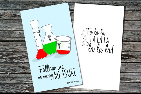 Mini Science Holiday / Christmas Gift Tags Set of 12 | Merry Measure Singing Glassware | Biology Chemistry Physics Student Teacher Scientist Il_570xn
