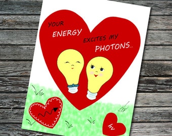 Photon Excitation Nerdy Science Valentine | Student, Teacher, Professor, Scientist, Physicist