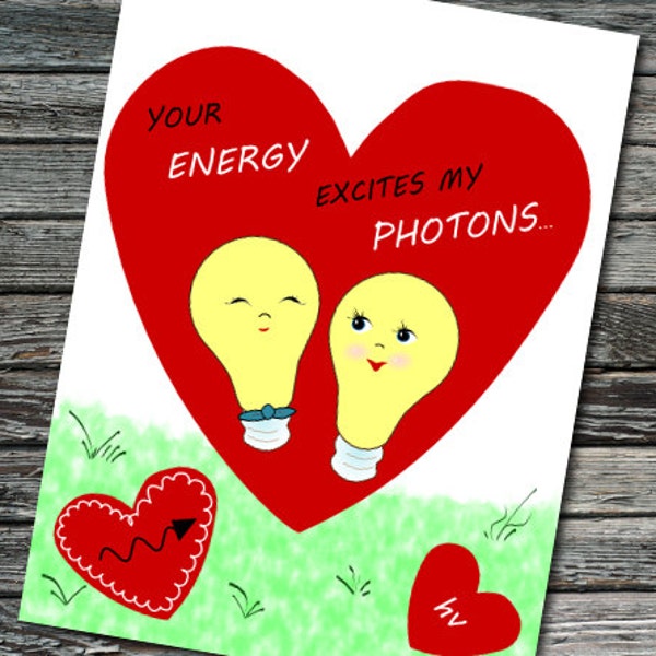 Photon Excitation Nerdy Science Valentine | Student, Teacher, Professor, Scientist, Physicist