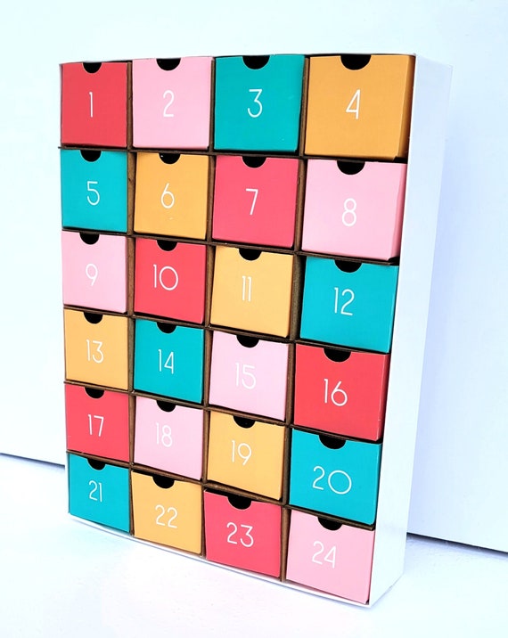 Cardboard DIY Fill-Your-Own Countdown Box / Holiday Advent Calendar | Boho Inspired Colors Il_570xn