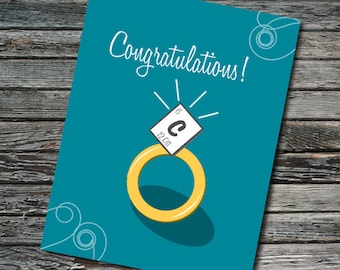 Wedding Science Card | Carbon Periodic Table Engagement | Science Chemistry Bond Ring | Chemist, Scientist, Teacher, Student, Professor Geek