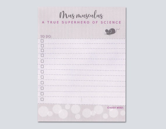 Mus musculus TO DO LIST Notepad | Super Hero Of Science | Biology Psychology | Teacher, Student, Scientist, Professor Lab Mouse Stationary Il_570xn
