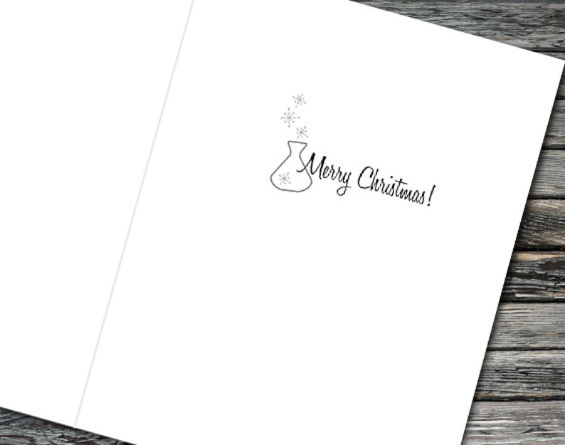 Merry Measure Nerdy Beaker Christmas / Holiday Card Biology, Chemistry, Physics Teacher, Scientist, Professor, Student, Engineer image 2