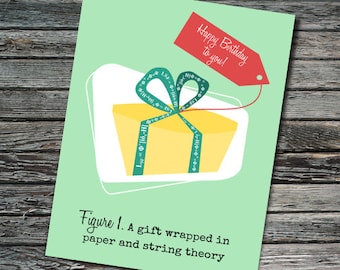 Birthday Science Card | Paper and String Theory | Physics, Big Bang Theory, Chemistry | Student, Teacher, Professor, Scientist, Physicist