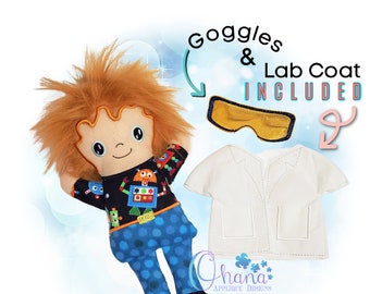 Mad Scientist STEM Doll Machine Embroidery ITH In The hoop Design