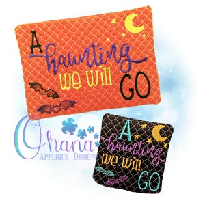 Haunting We Will Go Mug Rug In The Hoop Machine Embroidery Design