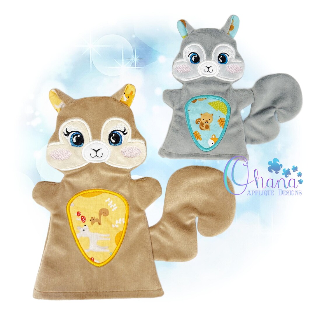 Squirrel Hand Puppet in the Hoop Machine Embroidery Design - Etsy