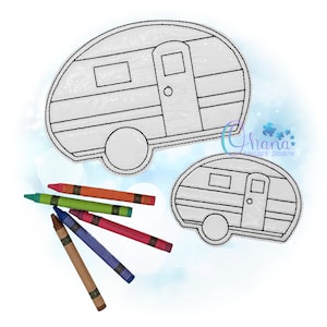 Camper Flat Coloring Doll In The Hoop Embroidery Machine Design