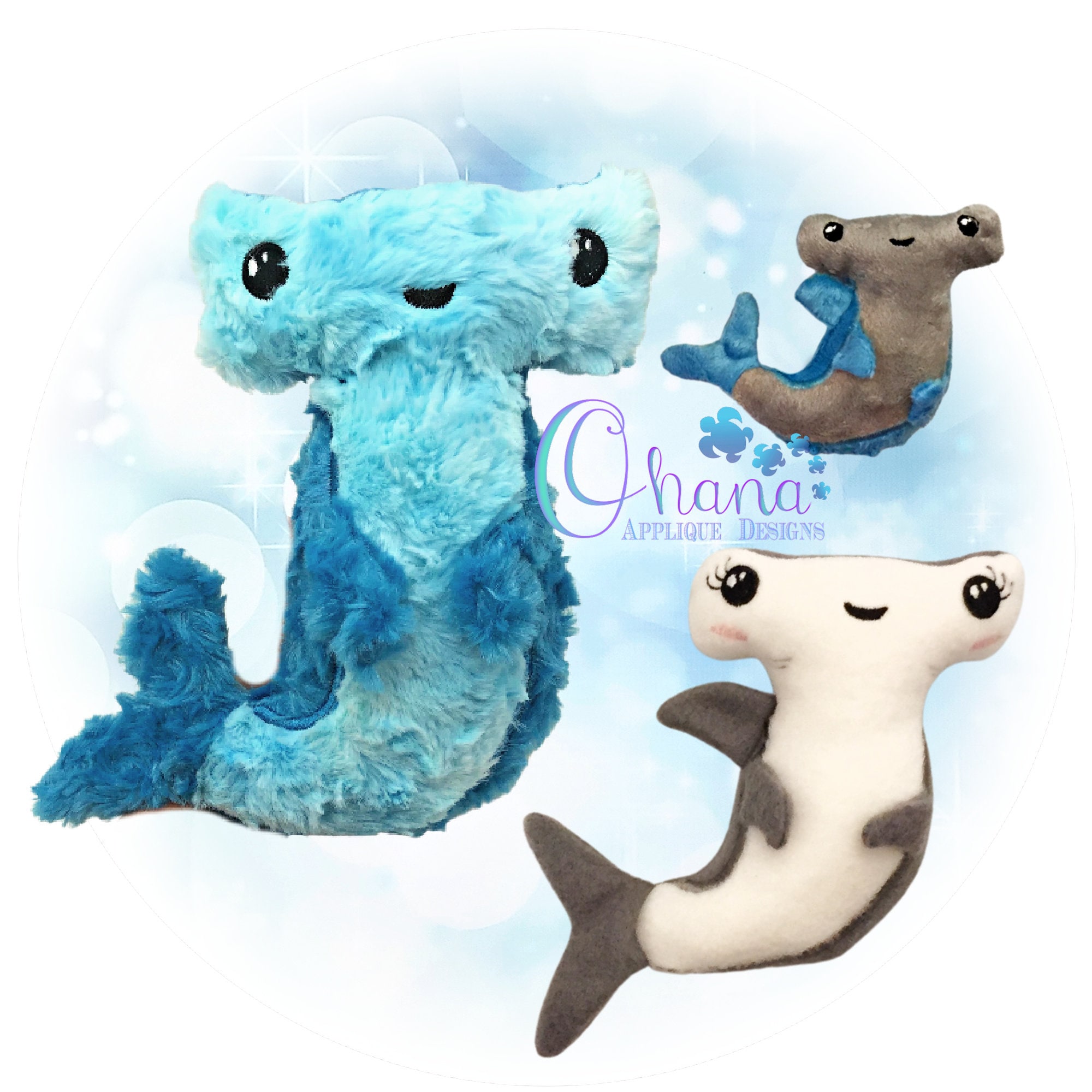 Sledge Hammerhead Shark Stuffie In The Hoop Machine Embroidery Design