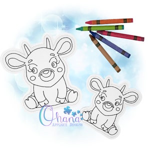 Goat Flat Coloring Doll In The Hoop Embroidery Machine Design