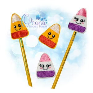 Candy Corn Pencil Topper In The Hoop Machine Embroidery Design
