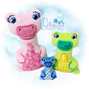 Pocket Long Neck Stuffie In the Hoop Machine Embroidery design