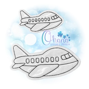 Airplane Flat Coloring Doll In The Hoop Embroidery Machine Design