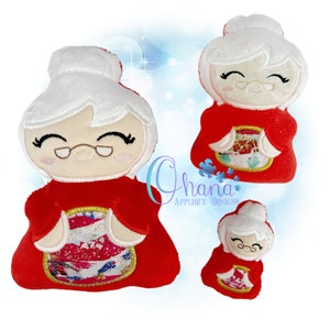 Chubby Mrs. Claus Stuffie In The Hoop Machine Embroidery Design
