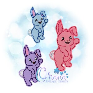 Verspieltes Bunny Feltie In The Hoop Stickmuster, Maschinenstickerei
